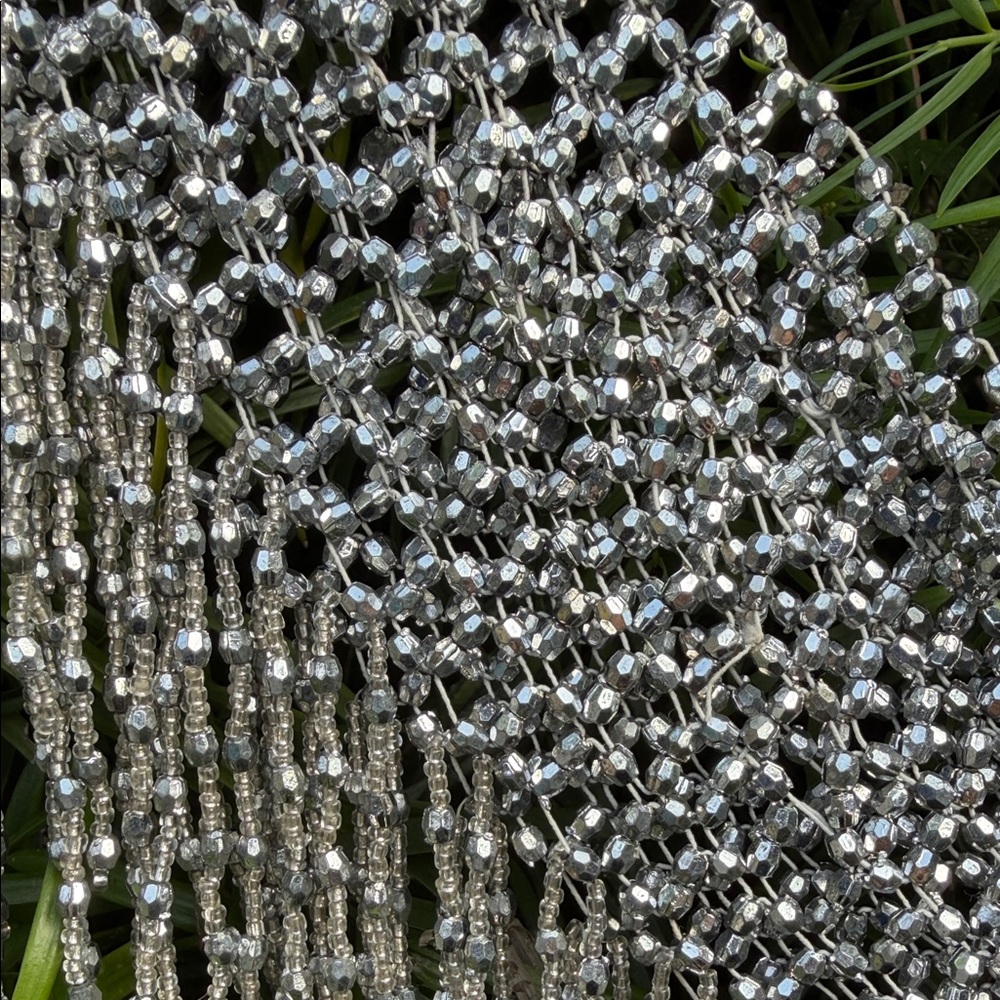 Silver Fringe Statement Belt/Shawl - NOTE SIZING - Picture 2 of 7